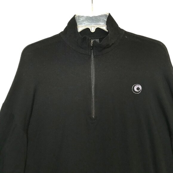 Glowing Sky Mens XXL Black Merino Wool Half-Zip Sweater Lightweight Base Layer - Picture 3 of 12